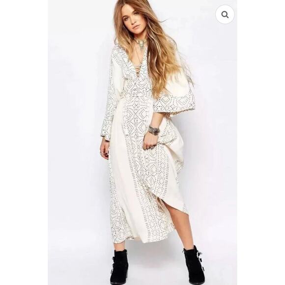 Free People Modern Kimono Dress in Pearl Combo - Picture 2 of 6